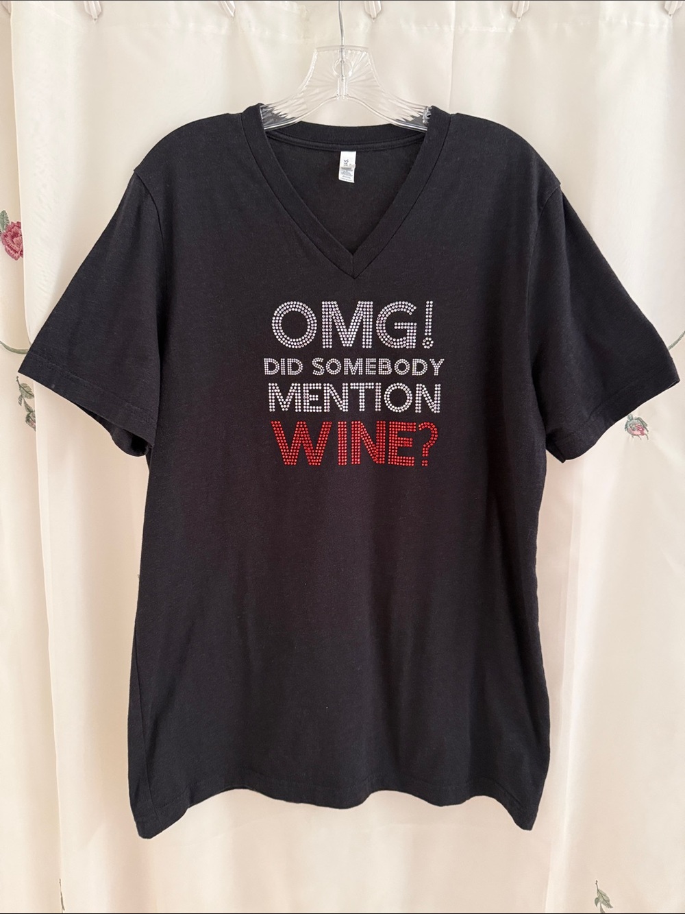OMG! Did Simeone Mention Wine?Black with Rhinestones